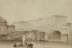 GOBLAIN Antoine Louis 1779-1842,Vue du pont Marie à Paris,Ader FR 2014-11-14