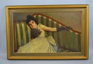 GOBY Adriano 1800-1800,''Resting Woman on Chaise''.,Dargate Auction Gallery US 2015-04-11