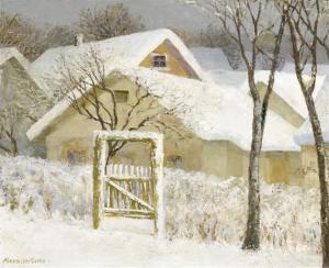 GOCKE Alexander 1877-1930,A farm in winter,Galerie Koller CH 2010-09-13