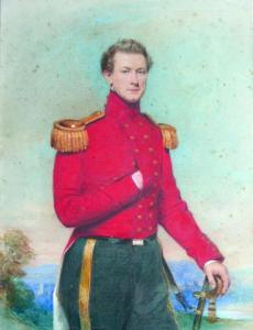 GODBOLD Samuel Berry,PORTRAIT OF A YOUNG OFFICER, 
PROBABLY NAMED McLEN,1850,Lawrences GB 2010-07-09