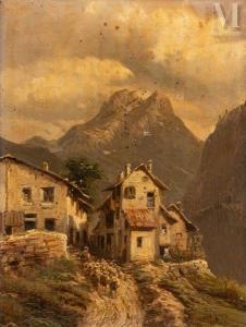 GODCHAUX Alfred,Berger et ses moutons dans un village de montagne,Millon & Associés 2024-01-25
