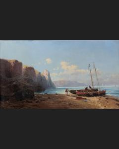 GODCHAUX Emile 1860-1938,BARQUE SUR LA GRÈVE,Besch Cannes Auction FR 2023-08-15