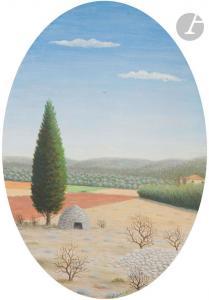 GODEBSKI JEAN 1901-1990,Provence, borie dans un paysage,Ader FR 2023-04-12