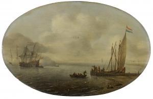 GODERIS Hans 1625-1643,An estuary with figures on a quay and in a rowing ,1624,Christie's 2021-10-06