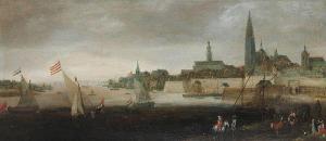 GODERIS Hans 1625-1643,Antwerps redegezicht met het Vlaams Hoofd aan de l,1643,Bernaerts 2017-05-02