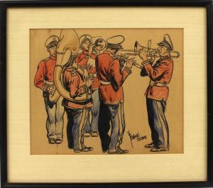 GODWIN Frank 1889-1959,men of the marching band,CRN Auctions US 2020-03-15