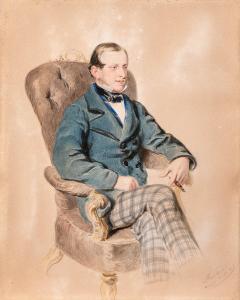 GOEBEL Karl 1824-1899,Portrait of man smoking,1849,Nagyhazi galeria HU 2023-12-12