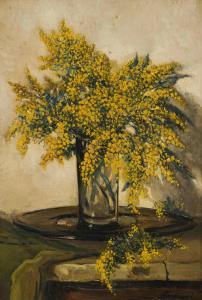 GOEDVRIEND Theodor Franciskus 1879-1969,Vase of Acacia Flowers,Strauss Co. ZA 2021-08-23