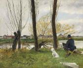 GOENEUTTE Norbert 1854-1894,Peintre au bord d'une rivière,Christie's GB 2016-04-25