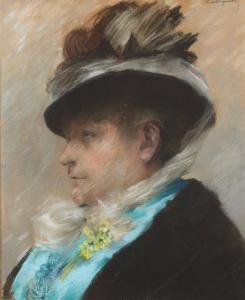 GOENEUTTE Norbert 1854-1894,Portrait de dame au chapeau et bouq,AuctionArt - Rémy Le Fur & Associés 2023-12-12