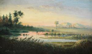 GOERING C. Anton 1836-1905,A Venezuelan wetland with herons,1901,Bonhams GB 2022-03-02