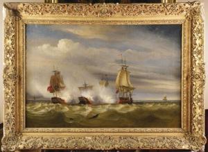 GOETHALS Raymond Eugène,Bataille navale entre trois navires anglais et un ,Osenat 2019-12-08