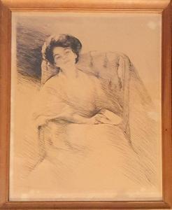 GOETZE Otto 1868-1931,Femme assise dans un fauteuil,Rossini FR 2022-02-28