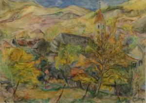 GOIRAN André 1918,Eglise dans les colline,Art Richelieu FR 2018-05-04