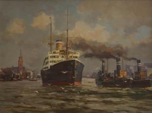 GOLD Albert 1906-1972,In the port,1934,Meissner Neumann CZ 2007-11-10