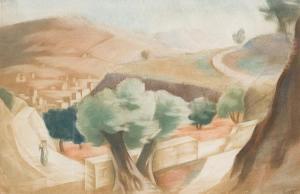 GOLDBERG Eric 1890-1969,Landscape / Palestine (verso),1914,Heffel CA 2023-11-30