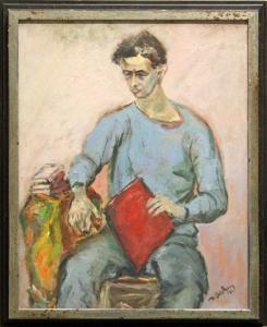 GOLDBERG Fred F 1900-1900,Portrait of a Man Seated with a Book,1947,Clars Auction Gallery 2010-07-10
