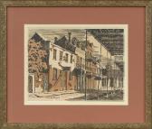 GOLDEN Rolland 1931-2019,French Quarter Street Scene,New Orleans Auction US 2011-07-30