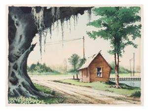 GOLDEN Rolland 1931-2019,The Red Cabin,1961,New Orleans Auction US 2022-06-17