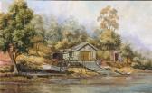 GOLDING William O 1874-1943,The Boat Shed, Grays Point,Theodore Bruce AU 2017-08-27