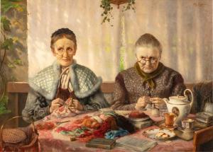 GOLDMANN Otto 1844-1915,The knitters,1905,Sotheby's GB 2022-06-15