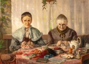 GOLDMANN Otto 1844-1915,The knitters,1905,Sotheby's GB 2023-06-14