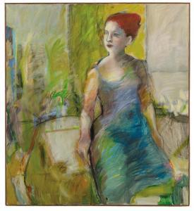 GOLIWAS Ruth 1947,Portrait of a Woman in a Doorway,New Orleans Auction US 2017-05-21
