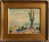 GOLSCH Fernando L 1874-1952,Desert Landscape with Saguaro Cactus,1939,Burchard US 2007-07-22