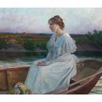 GOLTZ Alexander Demetrius 1857-1944,PORTRAIT OF A YOUNG LADY SEATED IN A BOAT,Sotheby's 2009-05-26