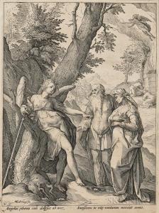 GOLTZIUS Hendrik 1558-1617,The Angel Announcing the Birth of Samson,1586,Skinner US 2018-01-26
