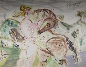 GOMERY Emeric 1902-1962,Femme au cheval et Homme aux chev,Saint Germain en Laye encheres-F. Laurent 2016-07-03