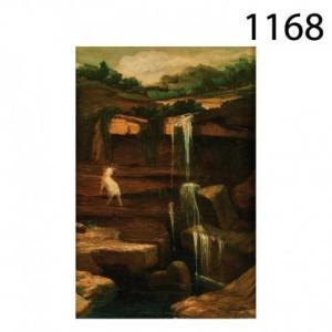 GOMEZ POLO Simón 1845-1880,Paisaje con cascada y cabra,Lamas Bolaño ES 2018-03-21