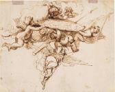 GOMEZ Vincente Salvador 1637-1680,Flying putti bearing trophies,Sotheby's GB 2021-07-08
