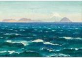 GOMI Teishiro 1918-2004,At Miyake Island, Viewing Mt. Fuji,1967,Mainichi Auction JP 2020-02-15