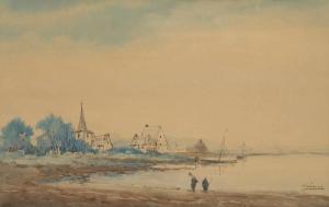 Gomze François 1861-1949,Pêcheurs à marée basse,Horta BE 2012-02-13