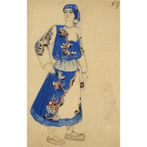 GONCHAROVA Nataliia Sergeevna 1881-1962,COSTUME DESIGN FOR A PEASANT WOMAN,Sotheby's GB 2007-09-18