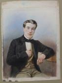 GONIN Guido 1833-1906,Portrait de jeune homme assis,Ruellan FR 2015-08-06