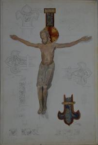 GONSE Louis 1846-1921,Etude de Christ Le baptistère de Saint Marc à Venise,EVE FR 2018-06-26