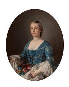GONZALEZ RUIZ Antonio 1711-1788,Retrato de dama con flores en el regazo,1750,Alcala ES 2020-12-22