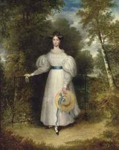 GOOCH James 1819-1837,Portrait of a lady, small full-length, in a white ,Christie's GB 2011-03-01