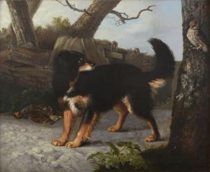GOOCH Thomas 1750-1802,A Black and Tan Spaniel with a Partridge Painted,1790,Dreweatts GB 2017-11-08