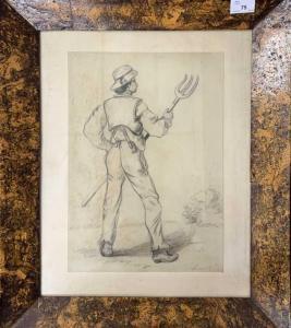 GOOD Thomas Sword 1789-1872,farm worker with pitchfork,Keys GB 2022-11-11