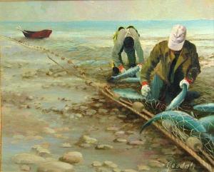 GOODALE Harvey B 1900-1980,Two fishermen with their catch,Bonhams GB 2010-08-15