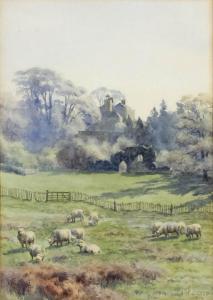 GOODALL Agnes,Rural landscape with sheep to foreground and with ,1909,Canterbury Auction 2016-10-04