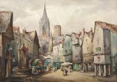 GOODALL George,French town scene; Continental landscape with wind,Bloomsbury London 2009-11-25