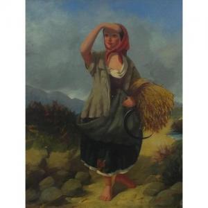 GOODALL Grace 1900-1900,Bare footed female carrying wheat,1865,Eastbourne GB 2017-05-11