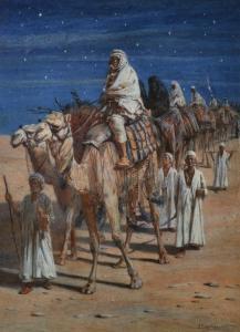 GOODALL John Edward 1877-1891,A Middle Eastern Scene with a Camel Train and Fig,19th,John Nicholson 2018-07-25