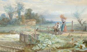 GOODALL Walter 1830-1889,The little gleaners,1863,Woolley & Wallis GB 2021-08-11