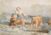 GOODALL Walter 1830-1889,Two young girls and a calf by a mountainstream,Bonhams GB 2010-09-14