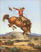 GOODAN Tillman Parker 1896-1958,Cowboy riding a bucking bronco,John Moran Auctioneers US 2016-10-25